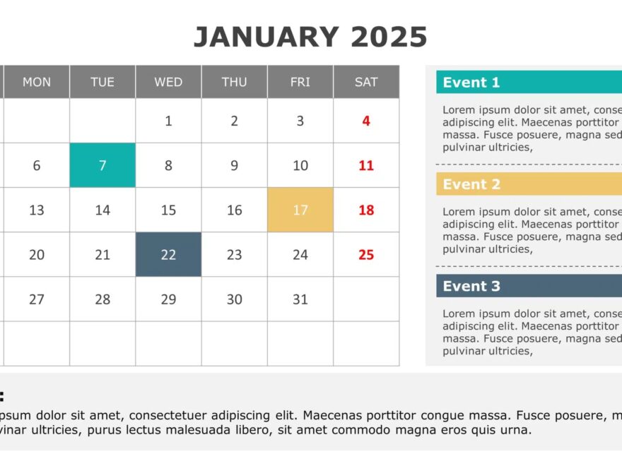 Free PowerPoint Calendar Template 2025