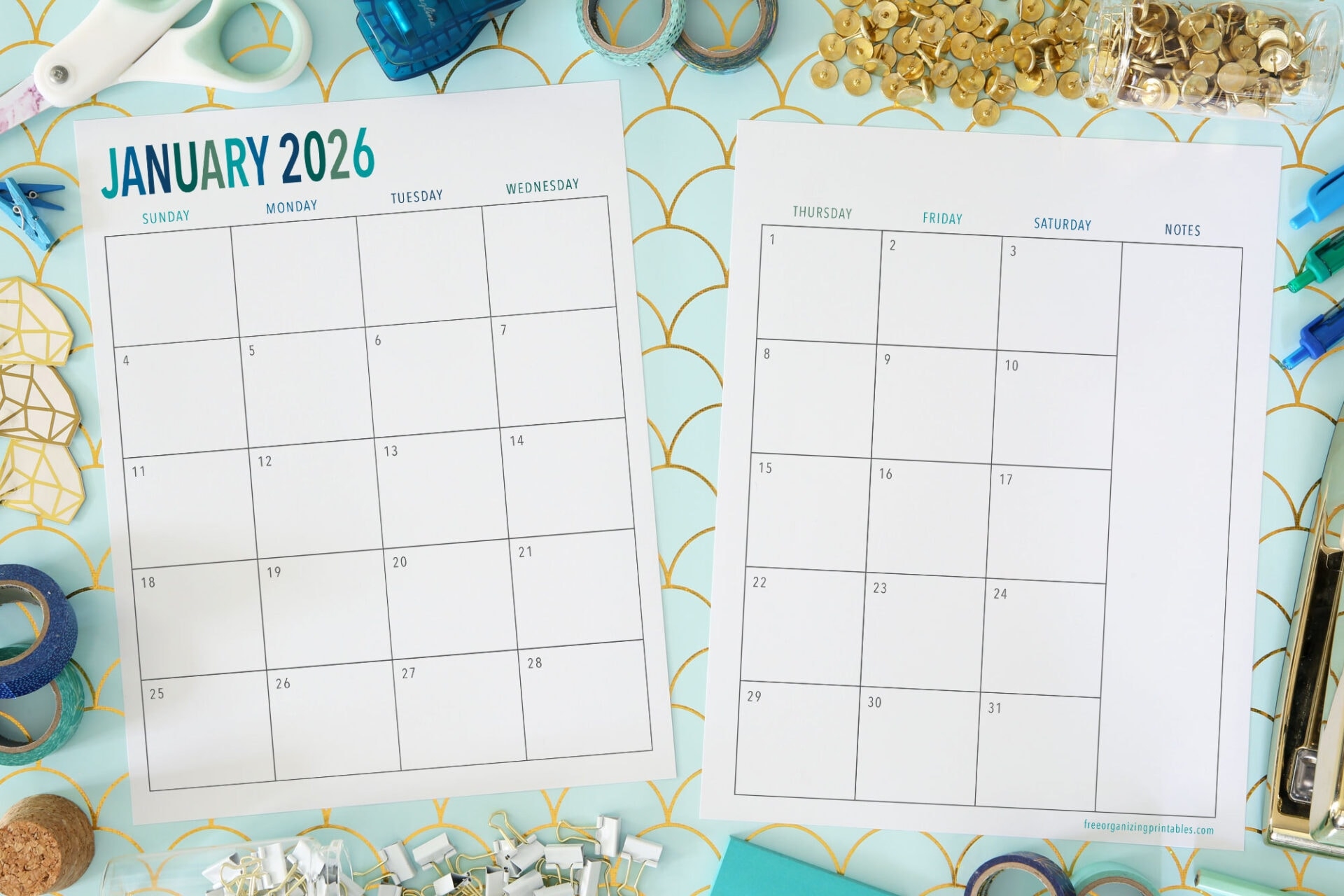 Blank Printable 2025 And 2026 Calendar