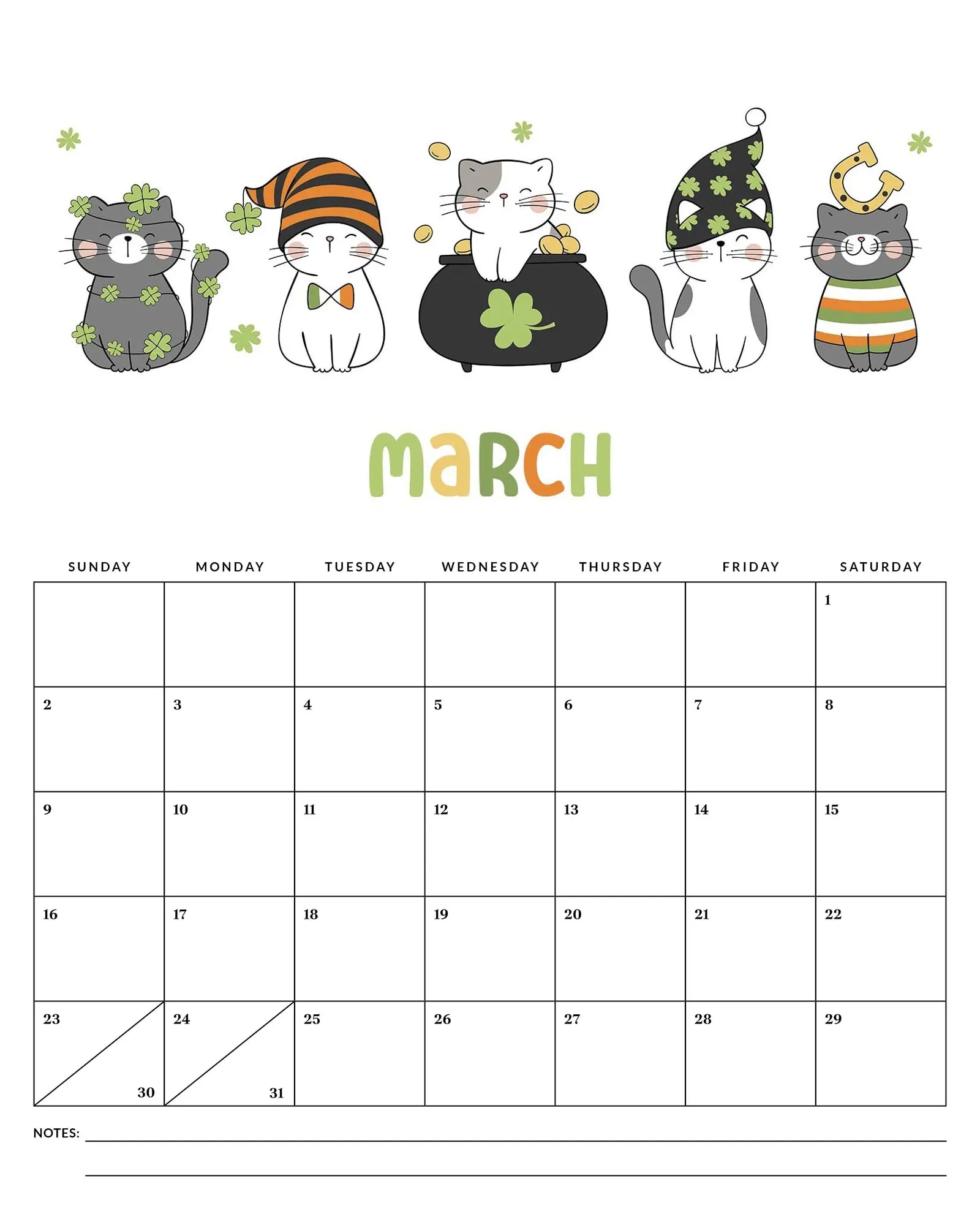 Free Printable 2025 Cute Animals Calendar The Cottage Market