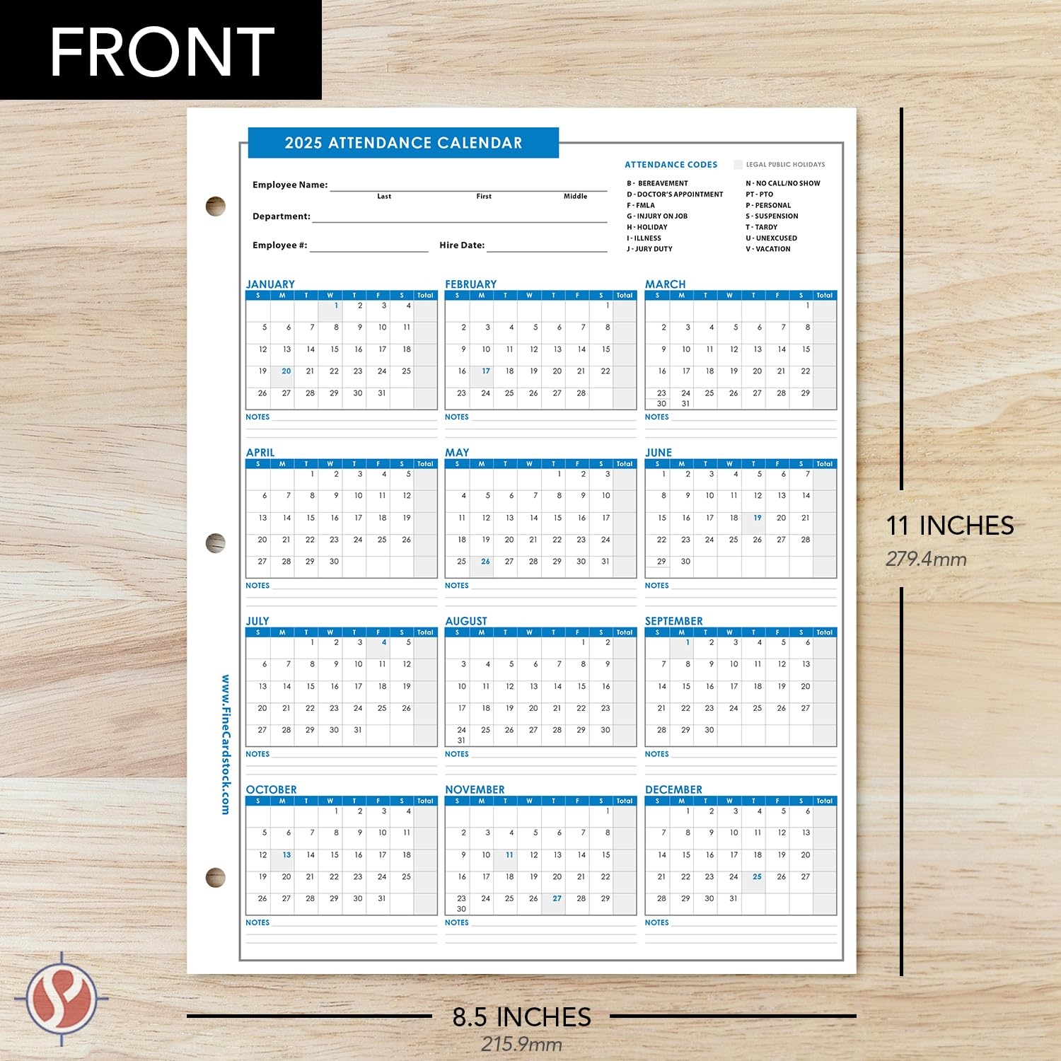 Free Printable 2025 Employee Attendance Calendar Printable Printable Calendars Template Excel