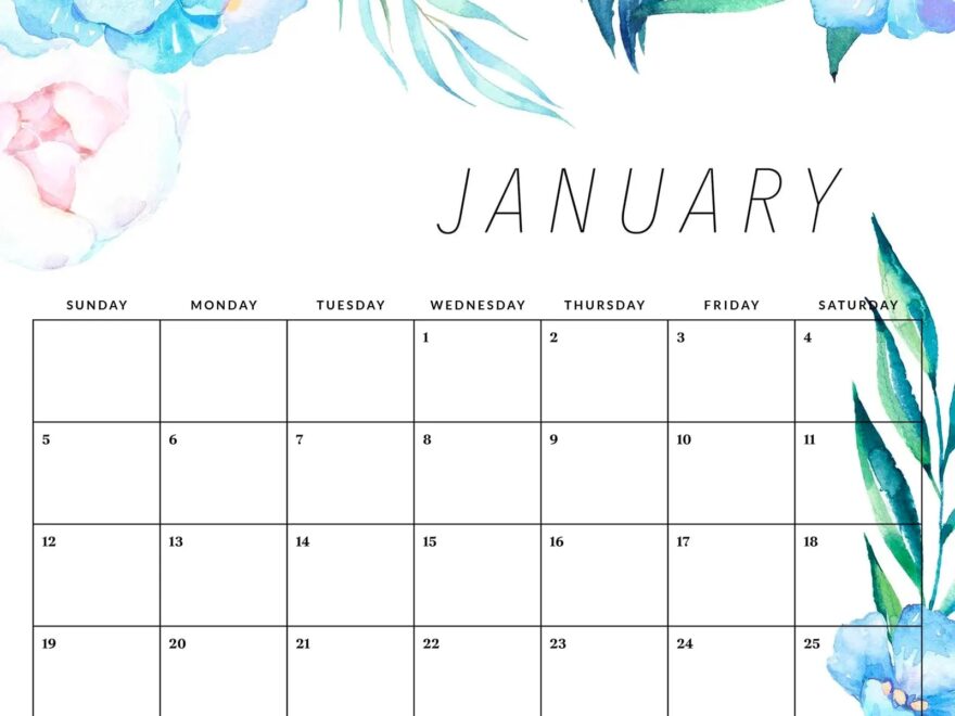 Free Printable 2025 Floral Calendar The Cottage Market