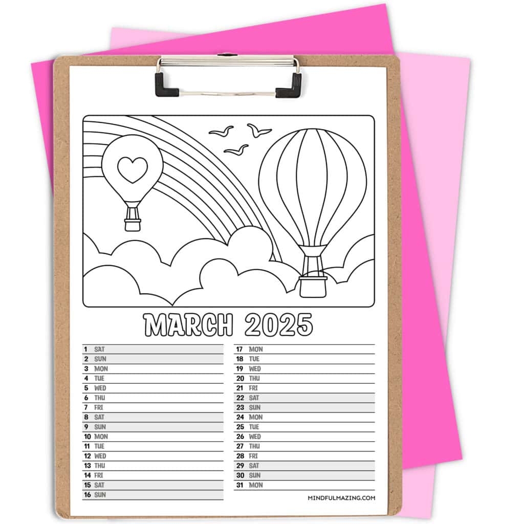 Free Printable 2025 Monthly Calendar For Kids Lined Mindfulmazing