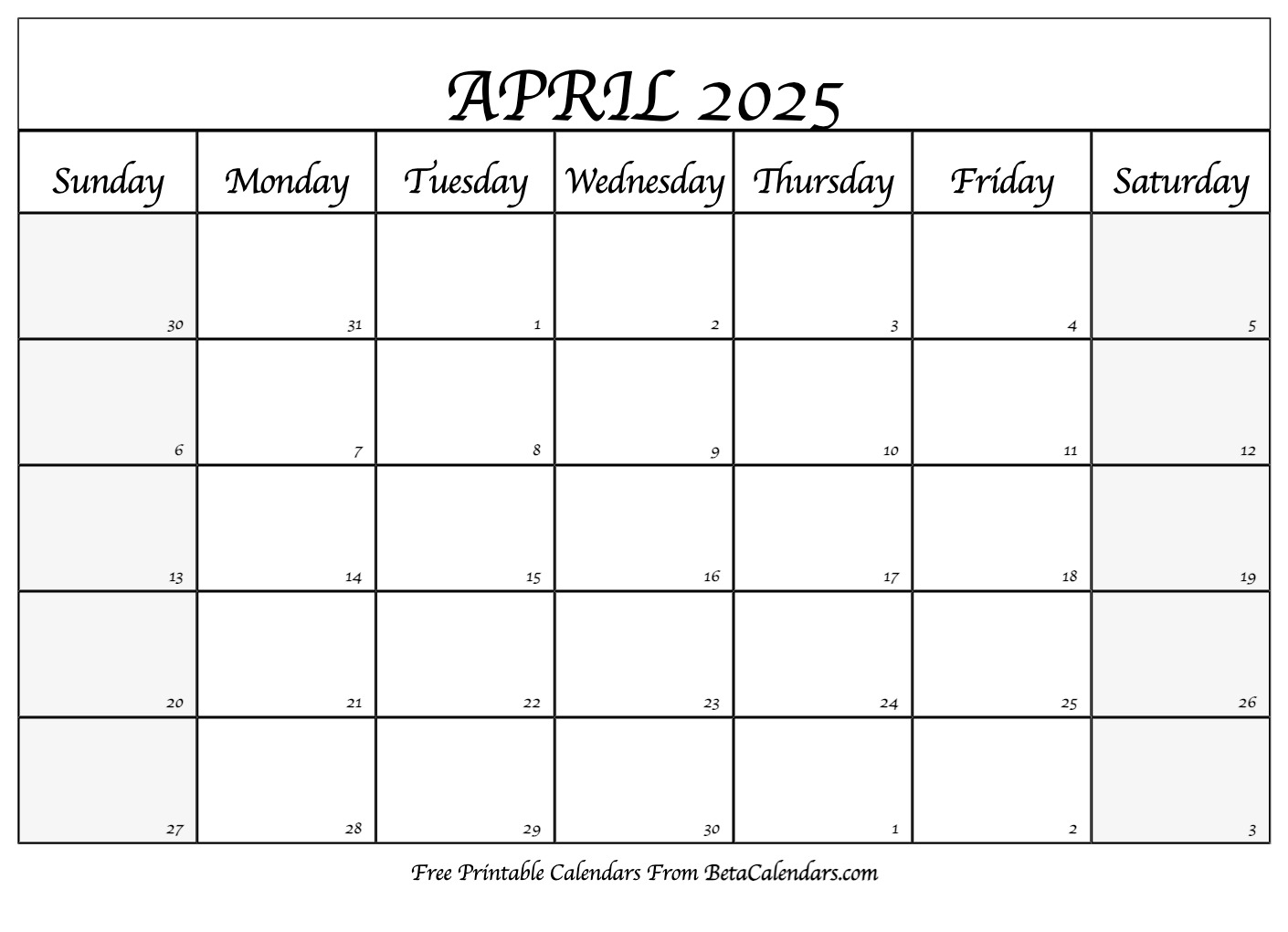 Printer Blank 2025 Calendar Templates Printer Blank 2025 Calendar Templates