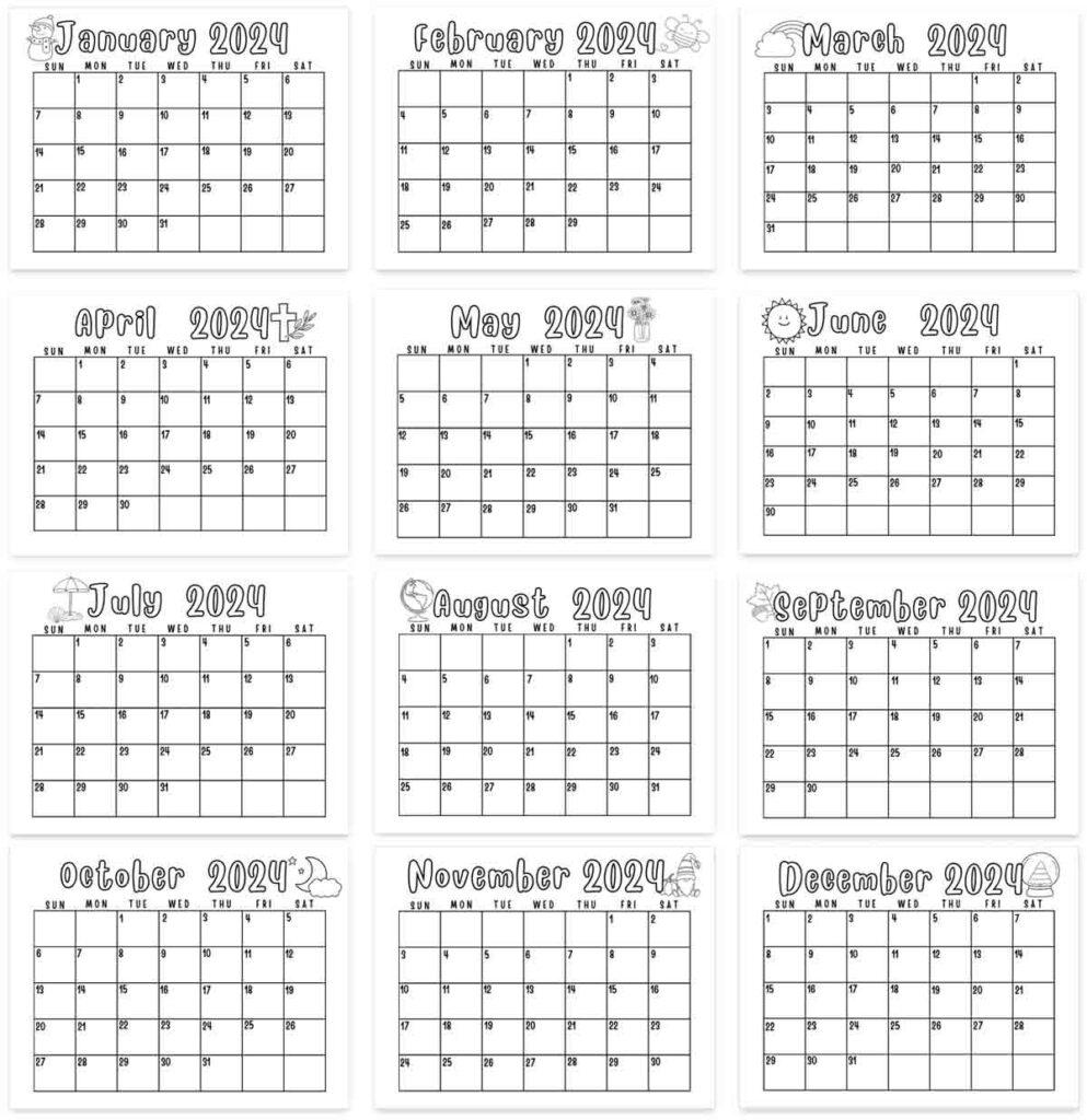 Free Printable Calendar For Kids Dated And Undated 2024 2025 