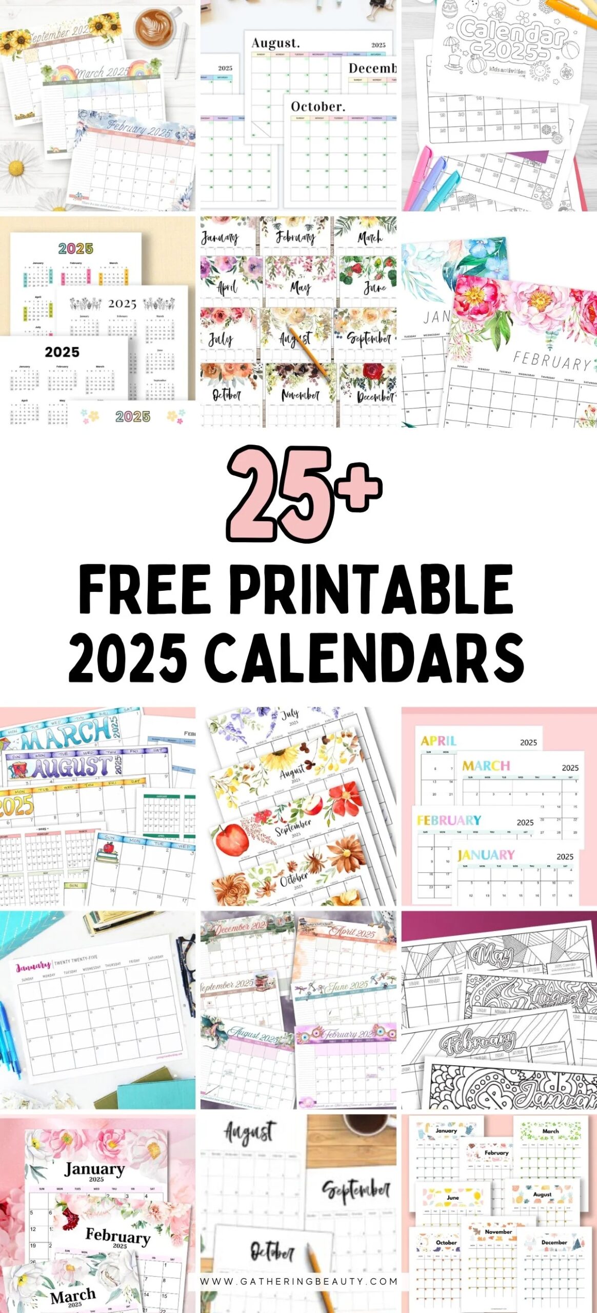Free Printable Calendars 2025 Gathering Beauty