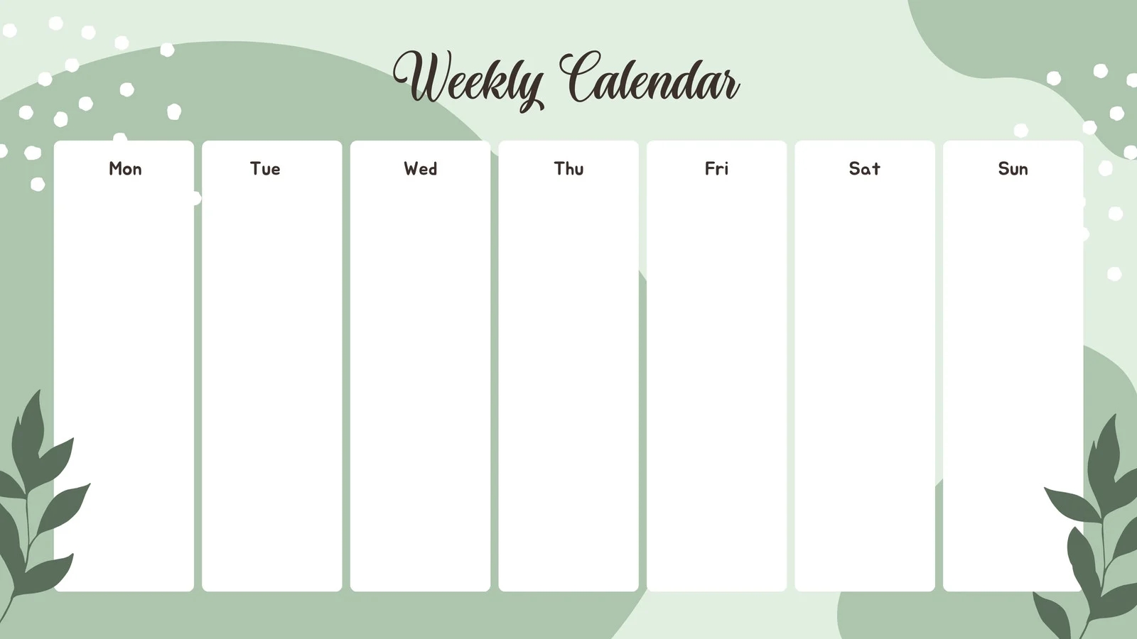 Weekly Calendar 2025 Blank Weekly Calendar 2025 Blank