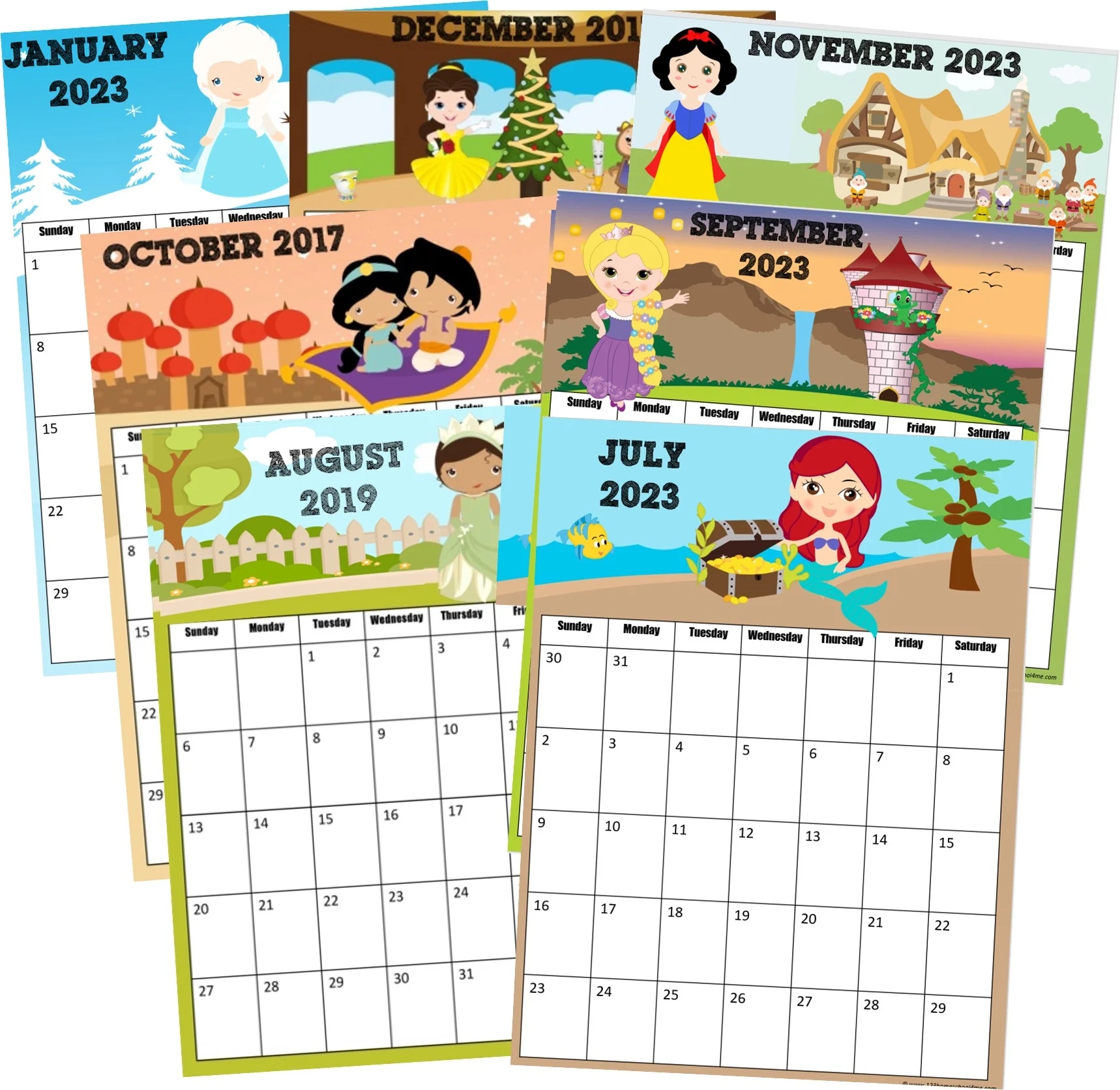 Disney Blank Calendar Decemer 2025