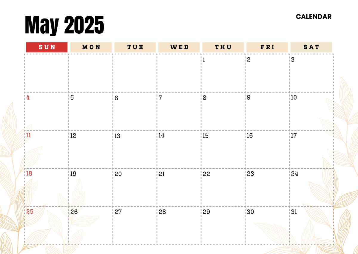 Free Printable May 2025 Desk Calendar Template To Edit Online