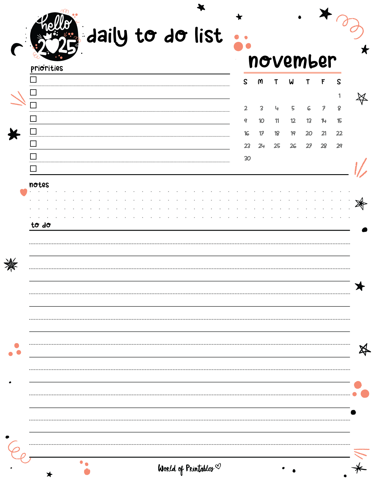 Free Printable November 2025 Planners World Of Printables