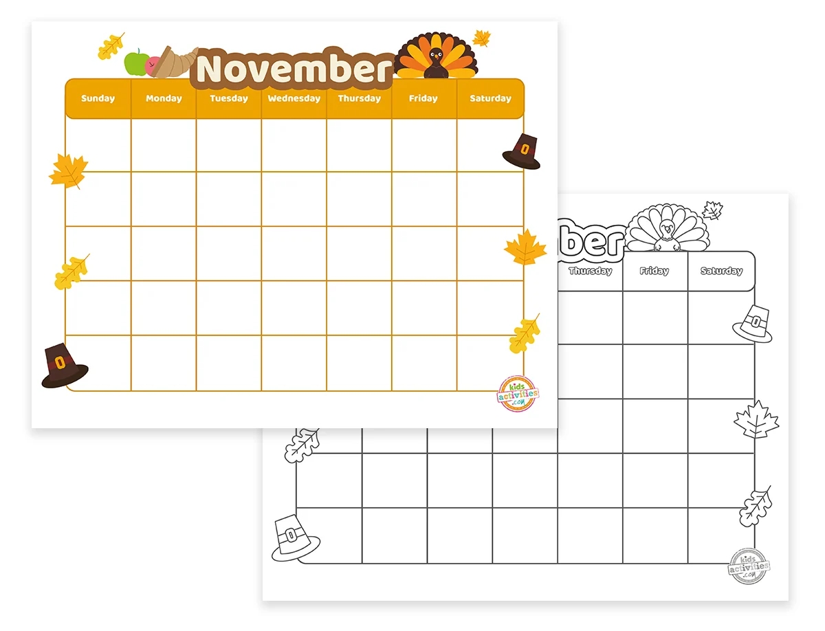 Free Printable November Calendar Kids Activities Blog Free Printable November Calendar Kids Activities Blog
