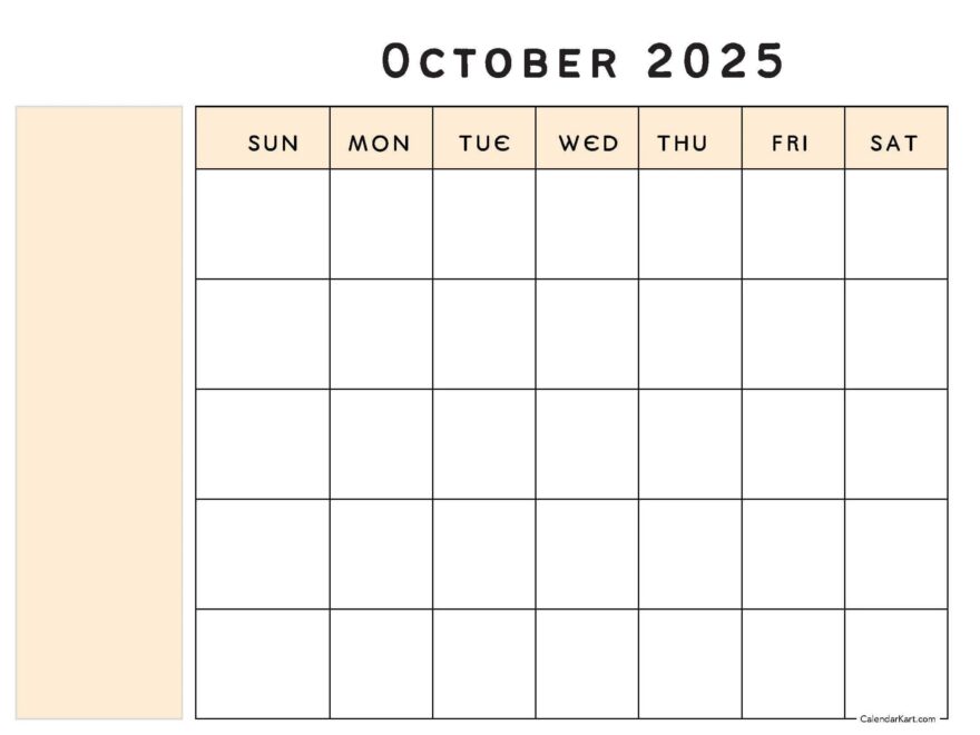 Free Printable October 2025 Calendars Calendarkart