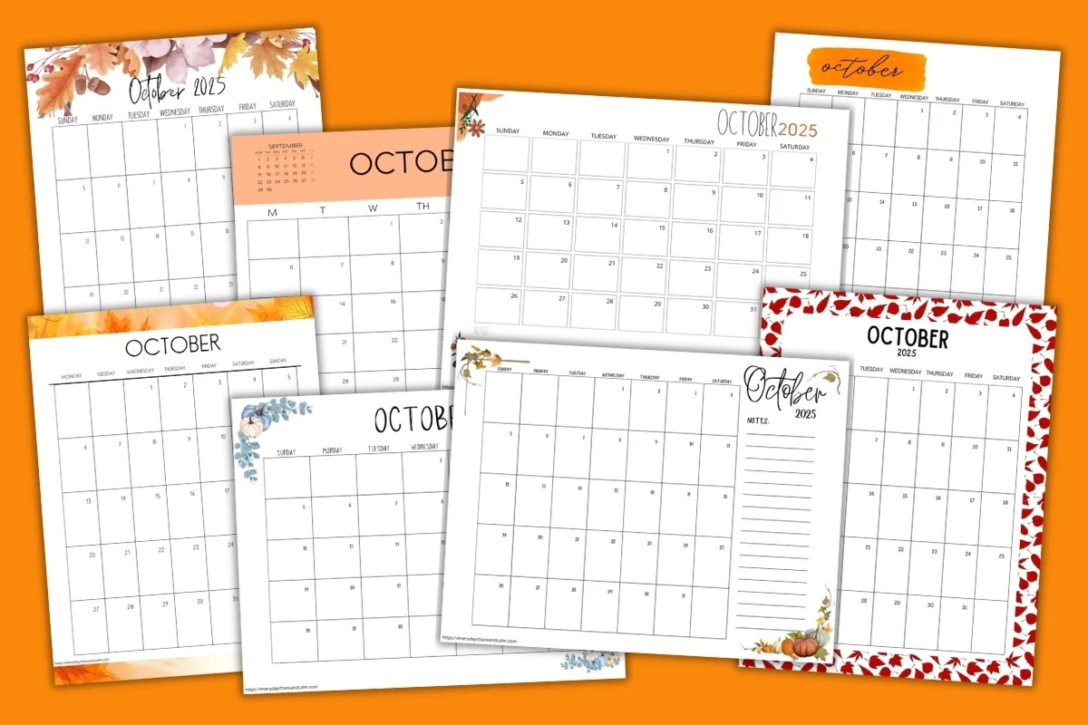 Free Printable October 2025 Calendars Free Printable October 2025 Calendars