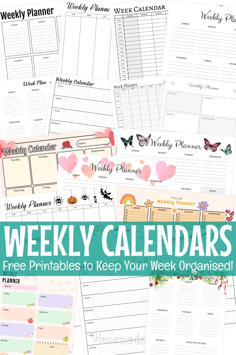 Free Printable Weekly Calendar Template Free Printable Weekly Calendar Template