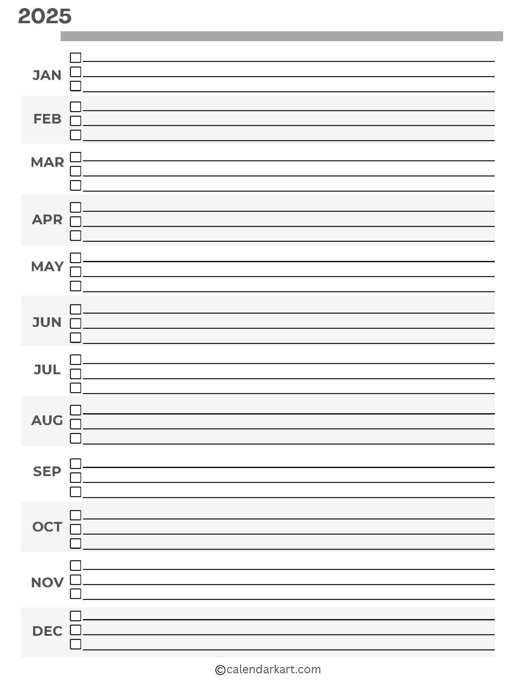 Free Printable Year At A Glance Calendar 2025 CalendarKart