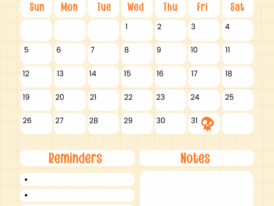Free Simple October 2025 Planner Calendar Template To Edit Online