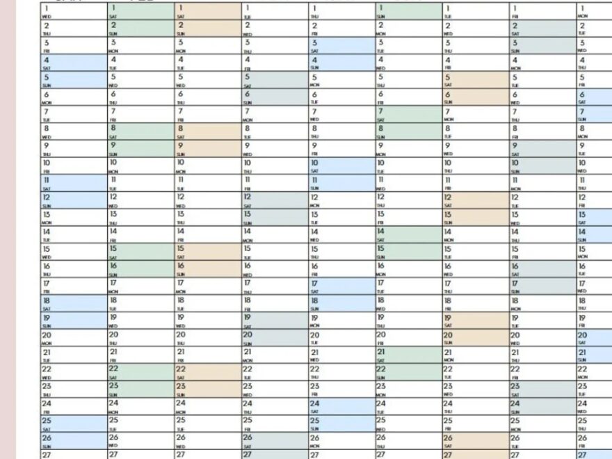 Full Year Calendar 2025 2025 Monthly Planner 2025 Rainbow Yearly Calendar Calendar Printable 2025 Wall Planner Wall Calendar 2025 Etsy