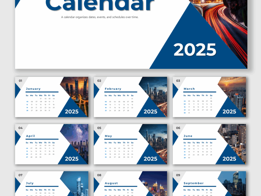 Get 2025 Monthly Calendar Google Slides And Canva Templates
