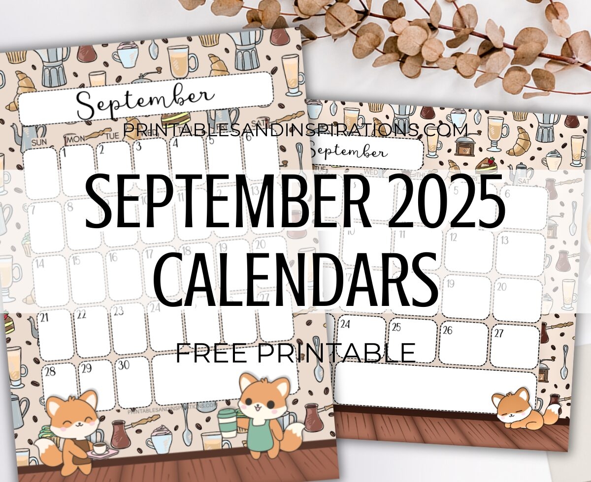 Get Your Free September 2025 Calendar Printable PDF Printables And Inspirations