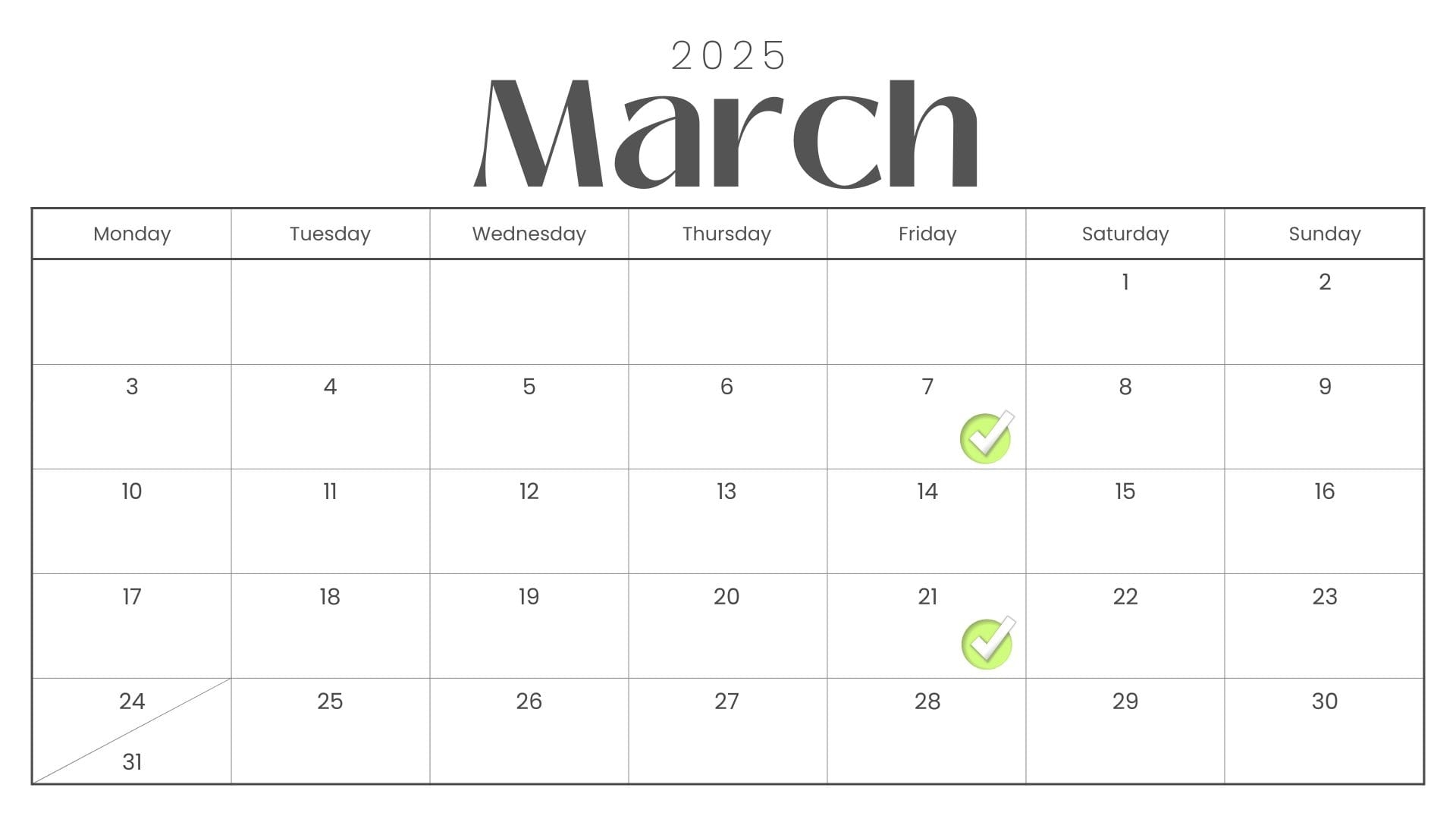 2025 Biweekly Blank Payroll Calendar Template
