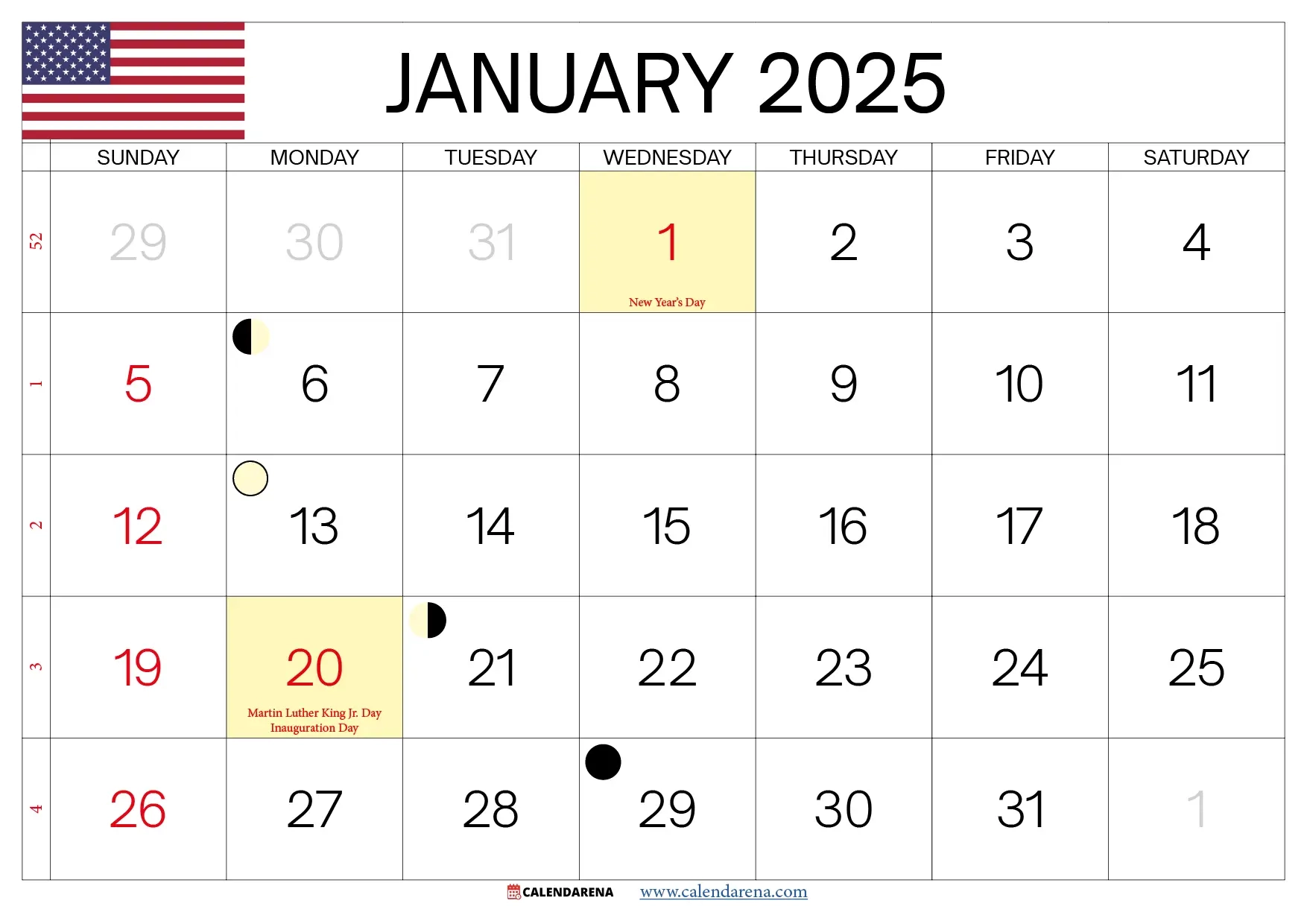 Blank 2025 Calendar With Holidays