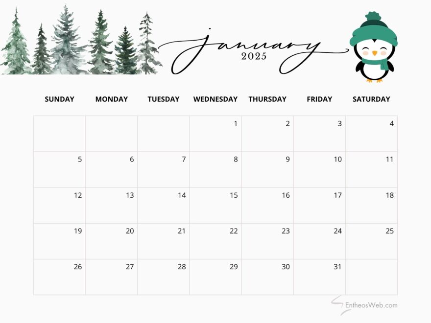 January 2025 Calendars EntheosWeb