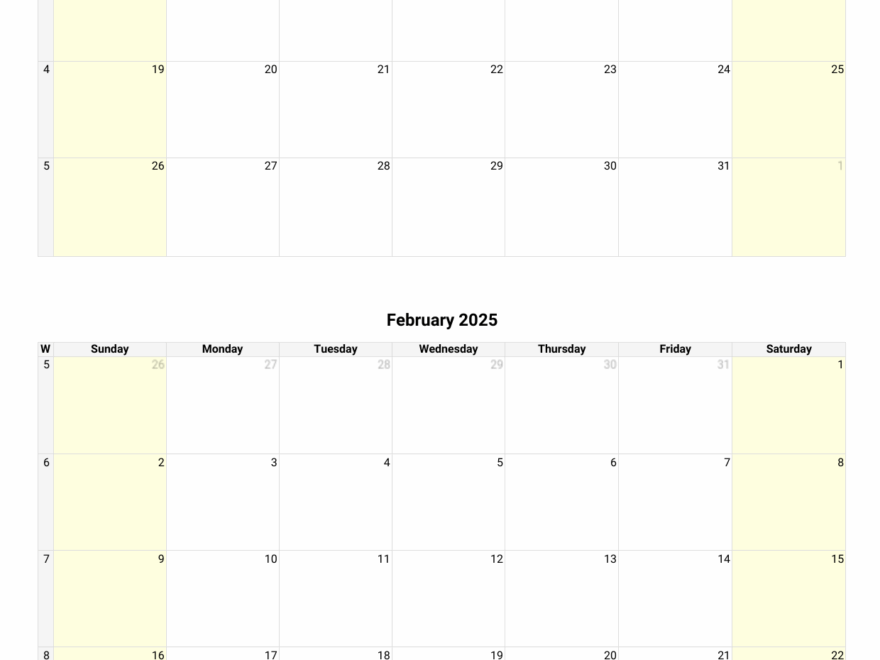 January And February 2025 Calendar Custom Calendar Maker
