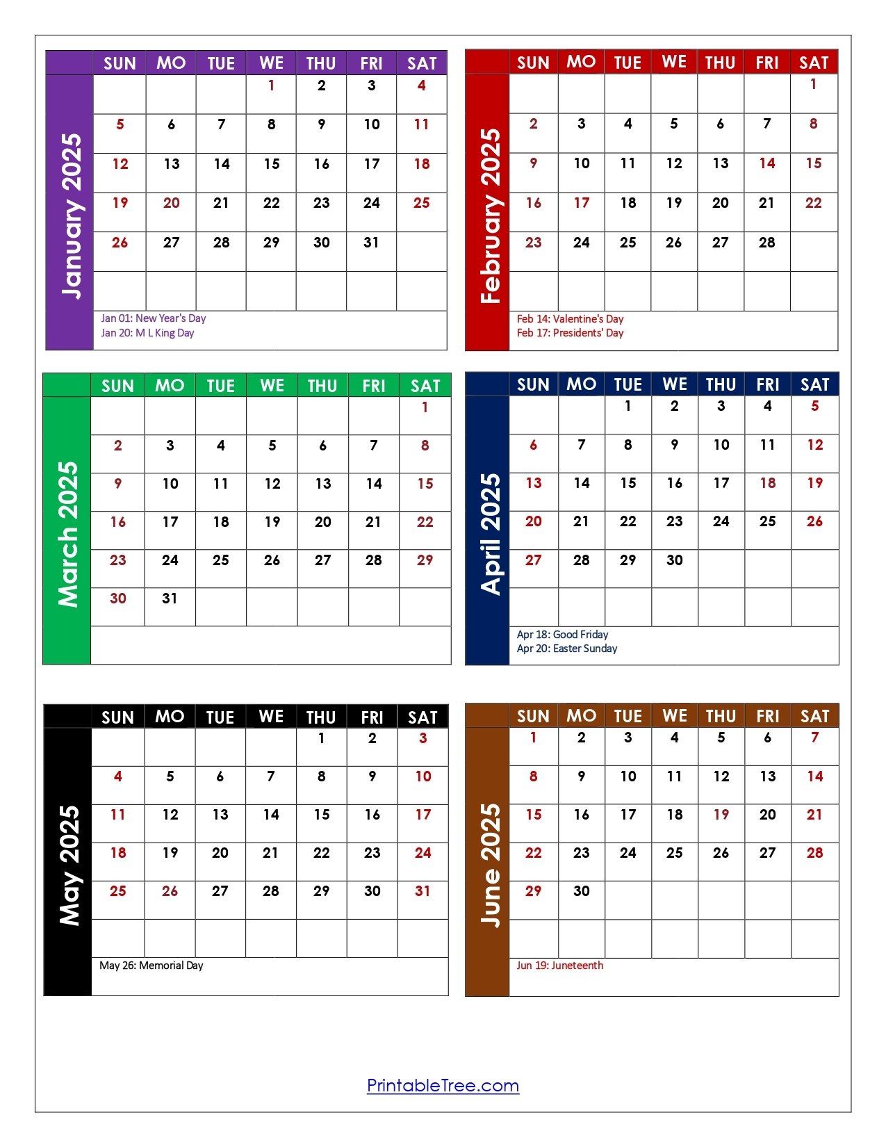 Blank Calendar 2025 All Months