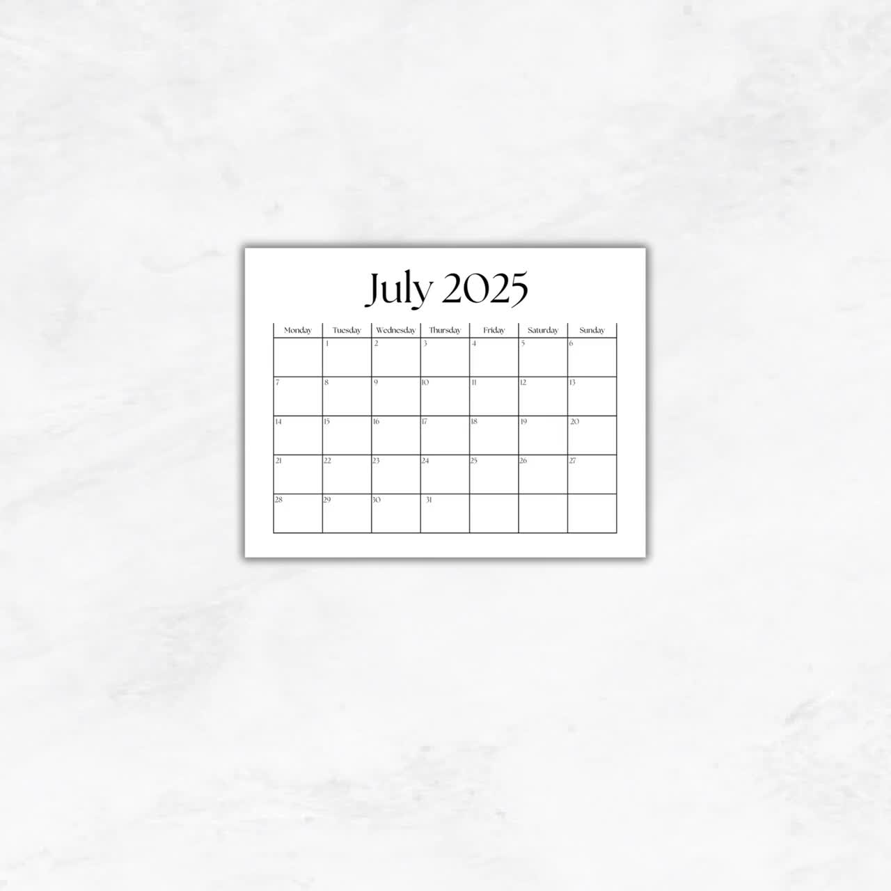Simple Blank Calendar 2025 Simple Blank Calendar 2025