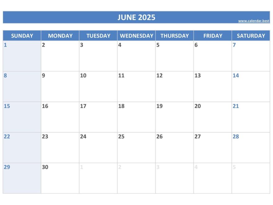 June 2025 Calendar Calendar best