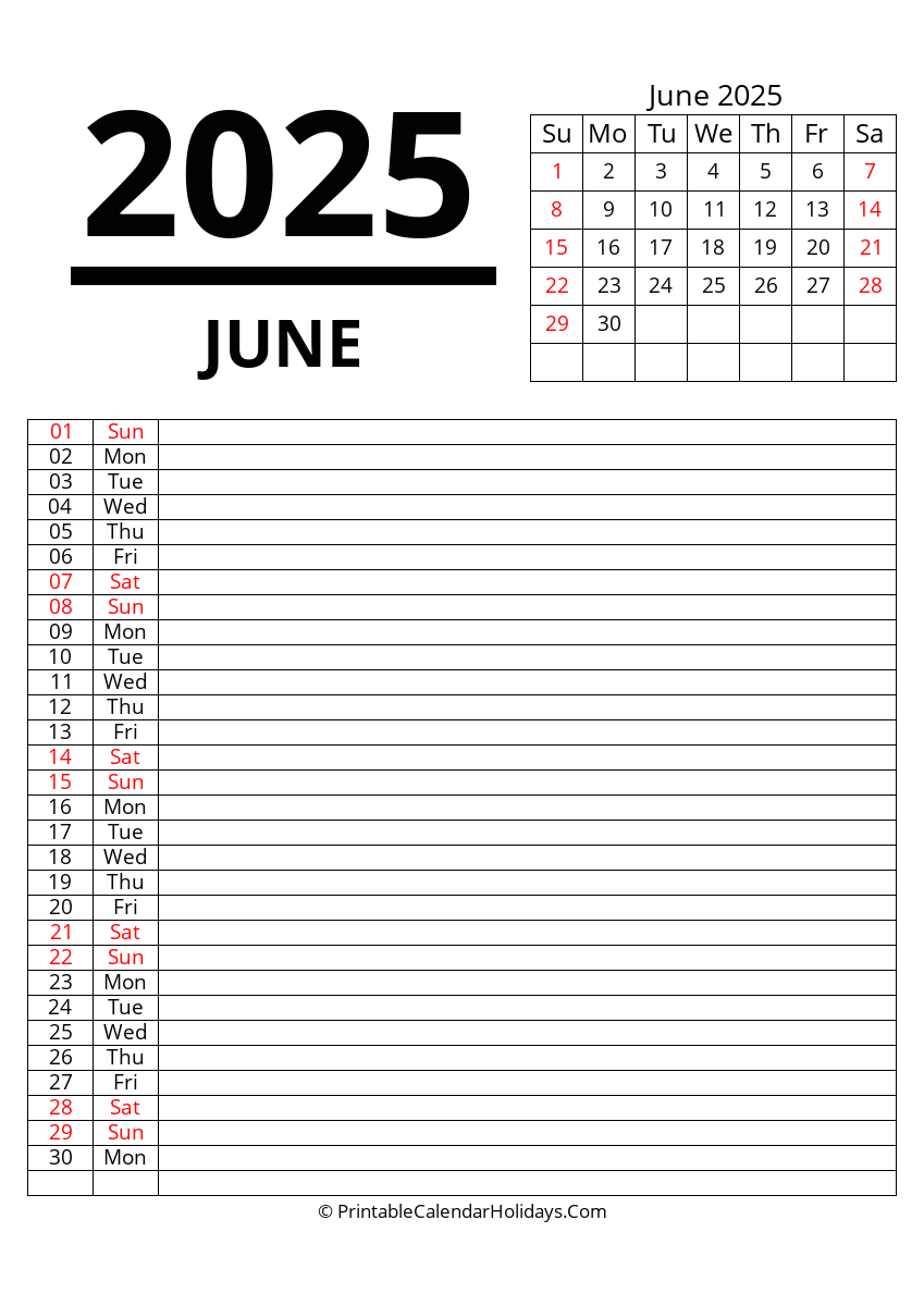 Free Blank Fillable Calendar 2025