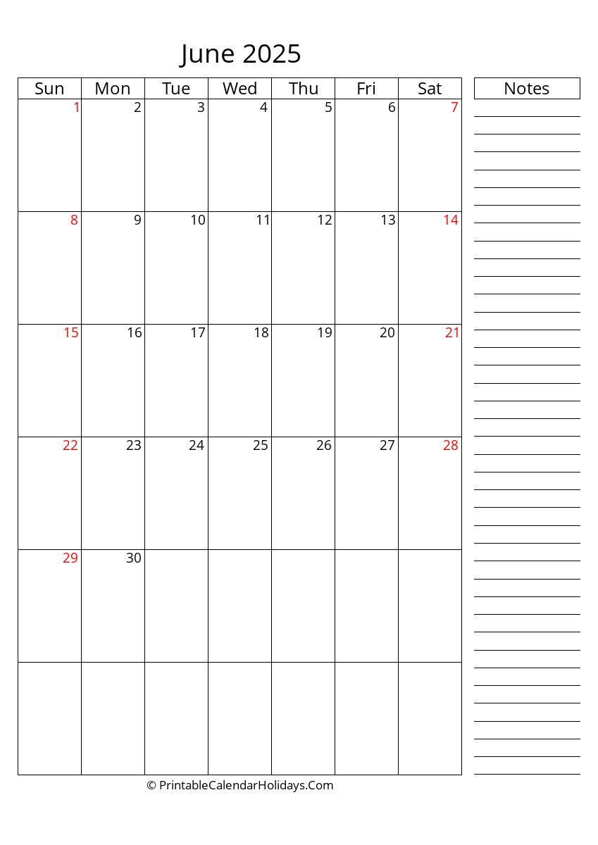 June 2025 Calendars PrintableCalendarHolidays Com