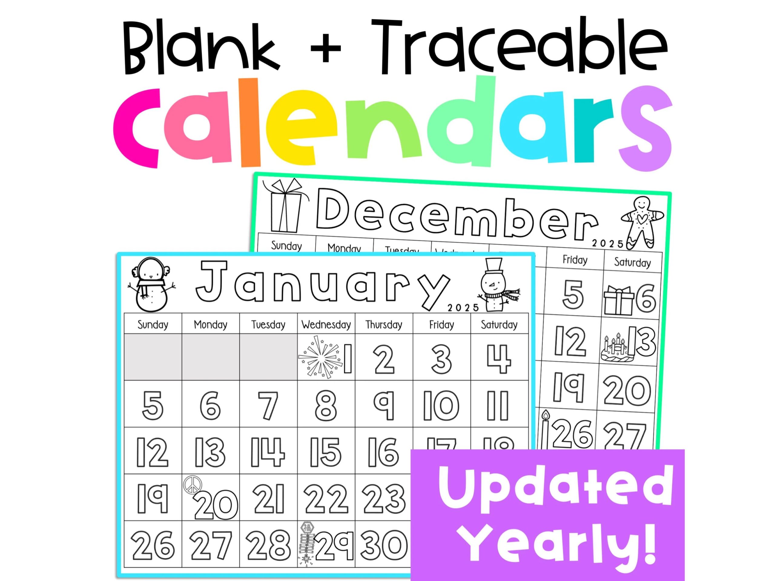 Kids Calendar Printable 2025 Calendar Template Montessori Preschool Kindergarten Morning Work Classroom Calendar Set Printable Etsy Canada