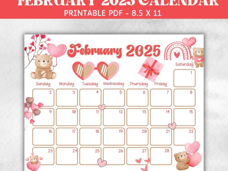Kids February 2025 Calendar Printable 2025 Calendar Homeschool Preschool Calendar Board Children Monthly Planner Valentines Day Calendar Etsy