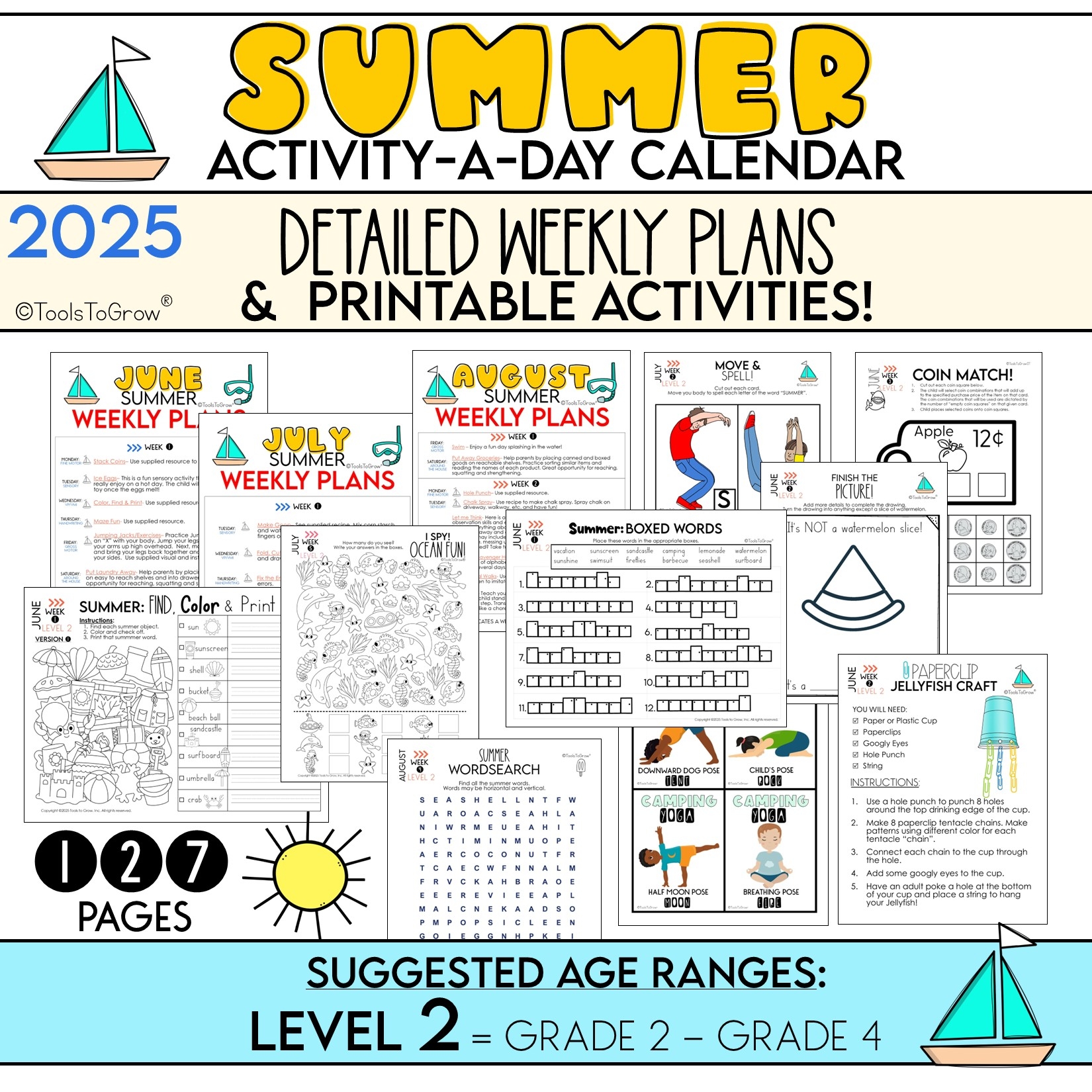 2025 Blank Summer Calendar