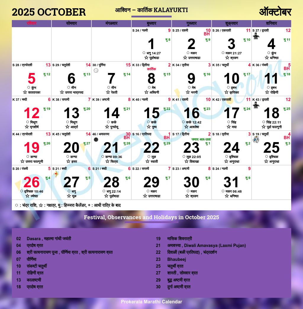 Marathi Calendar 2025 Maharashtra Festivals Maharashtra Holidays 2025
