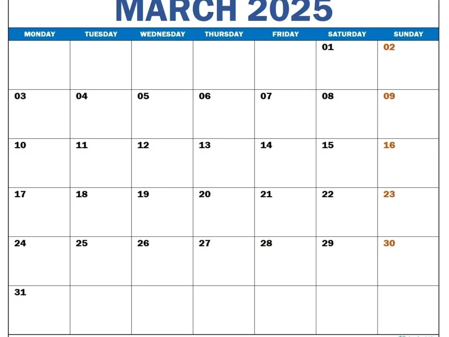 March 2025 Calendar Beautiful Spring Into Action