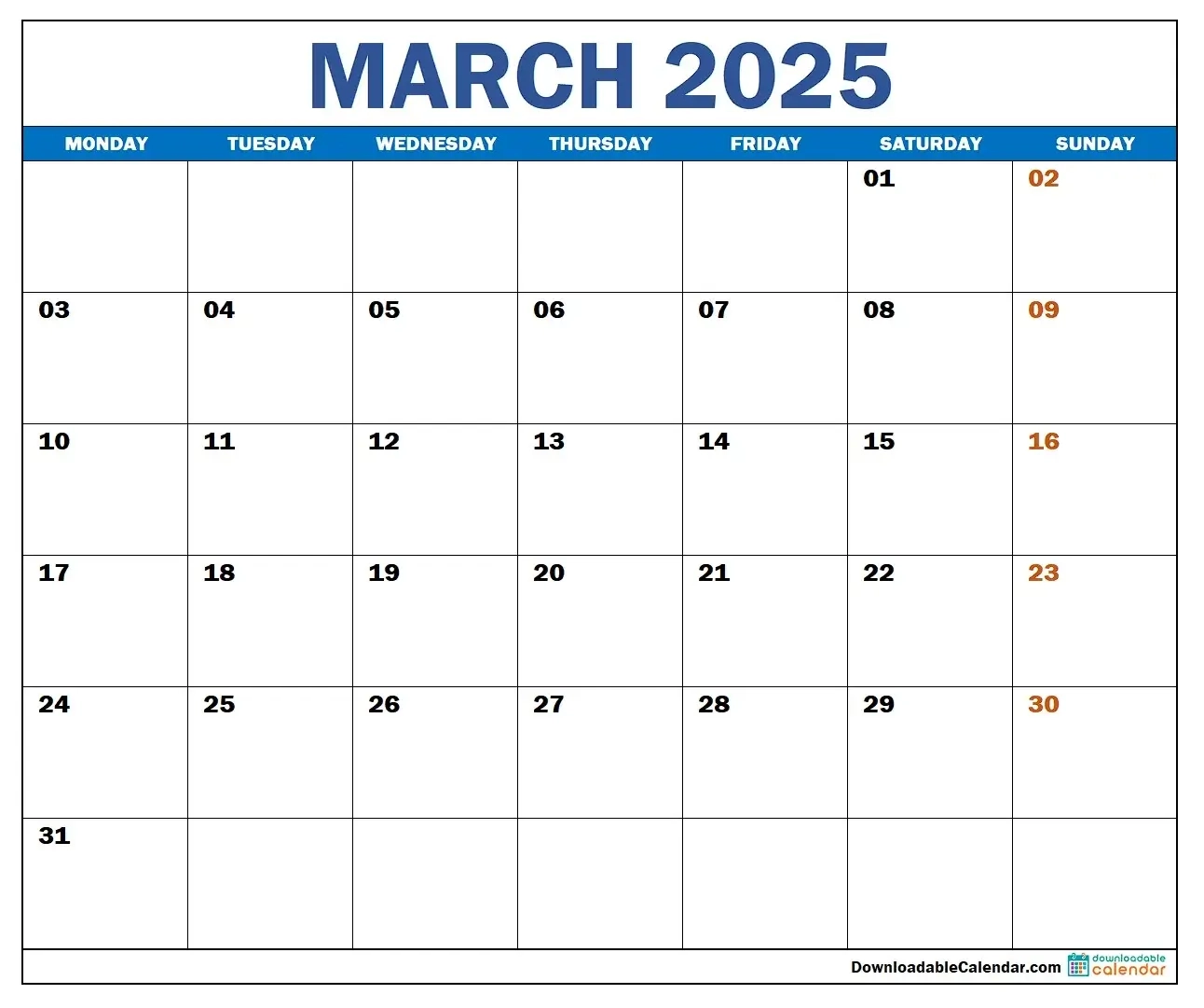 March 2025 Calendar Beautiful Spring Into Action