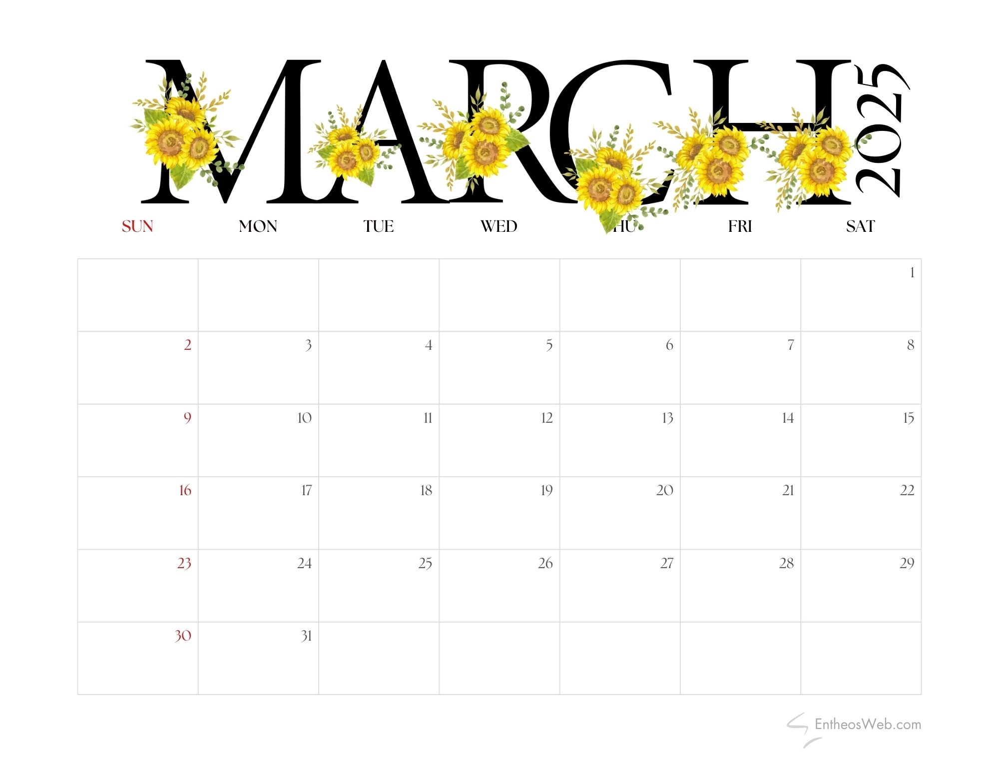 Blank Printable Dec. 2025 Calendar