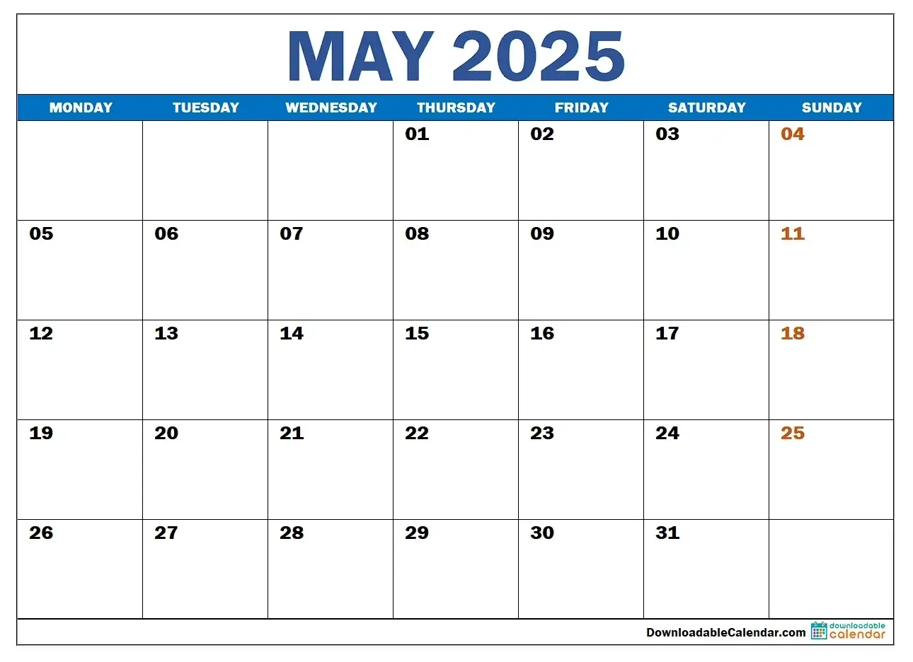 May 2025 Calendar Blossom Into Vibrant Summer Vibes