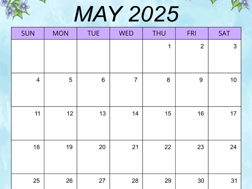 May 2025 Calendar Free Printable Free Printables Monograms Design Tools Patterns DIY Projects