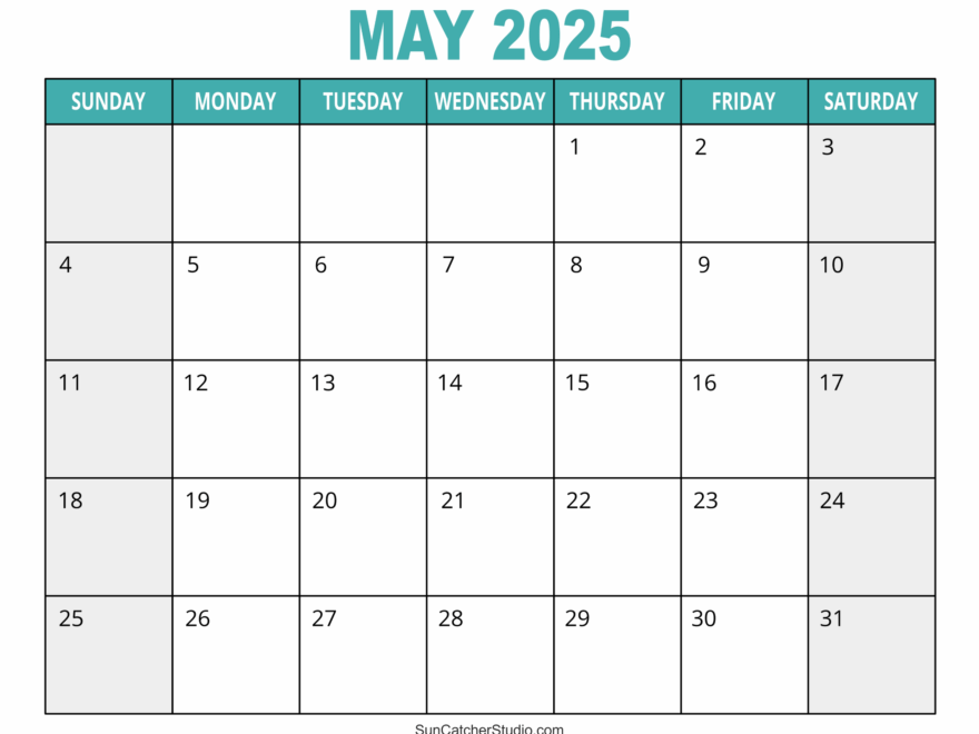 May 2025 Calendar Free Printable Free Printables Monograms Design Tools Patterns DIY Projects
