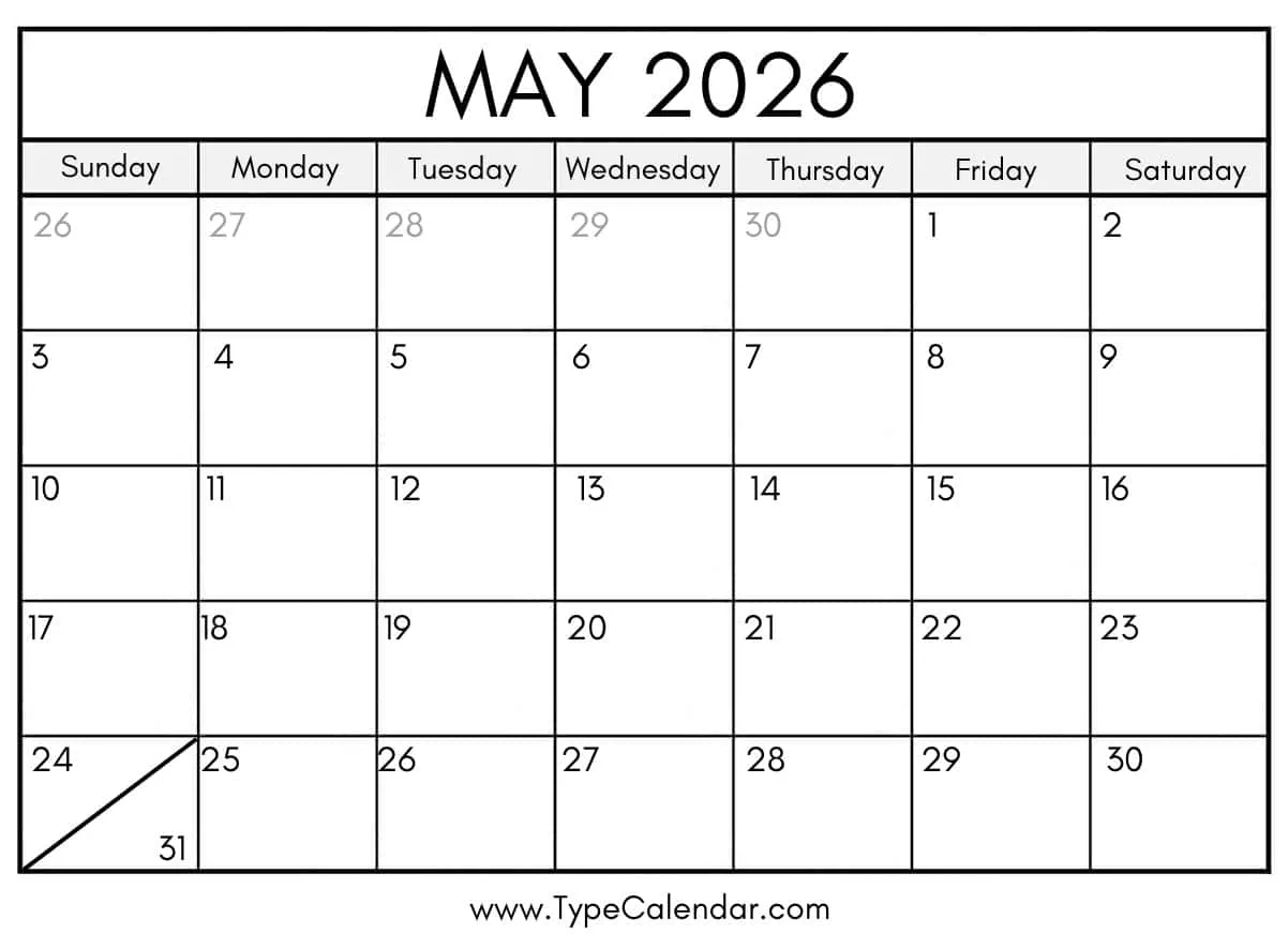 May 2026 Calendars Free Printable Templates