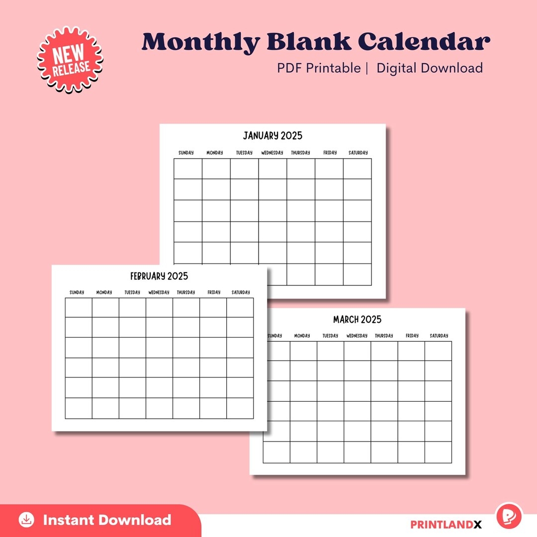 Printable Blank 2025 Calendar Printable Blank 2025 Calendar