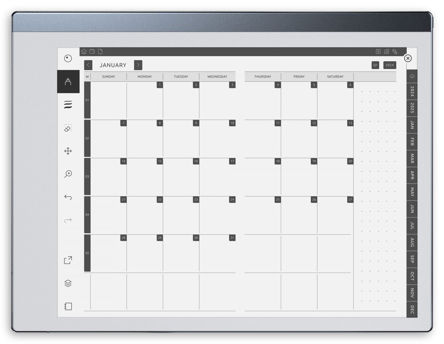Blank 2025 Calendar Monthly
