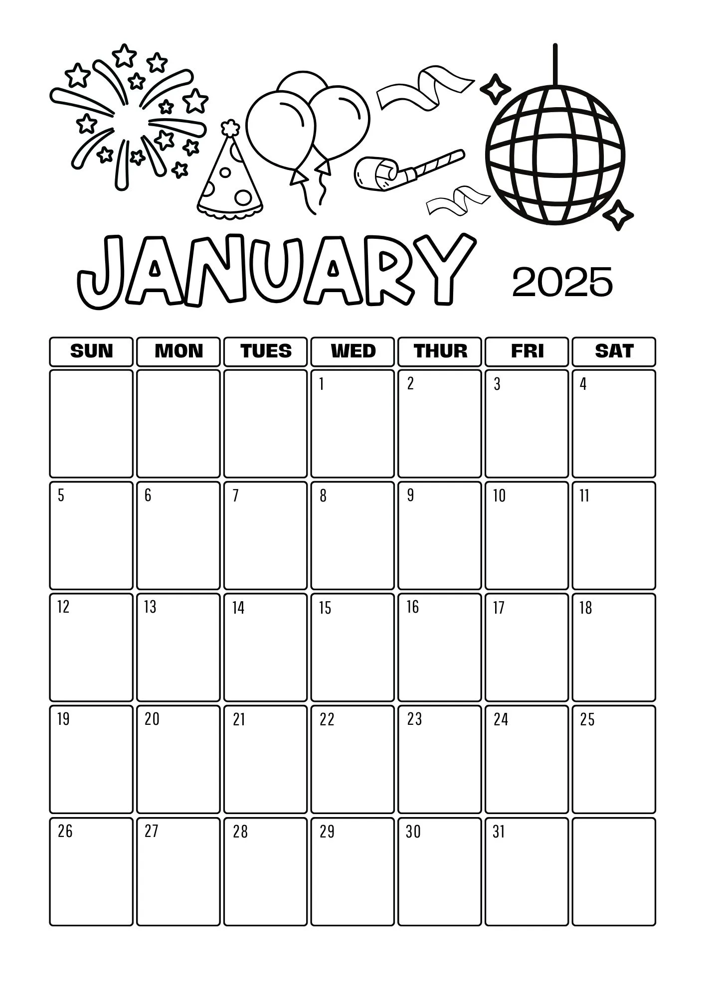 Monthly Colouring Calendar 2025 Printable The Mummy Bubble