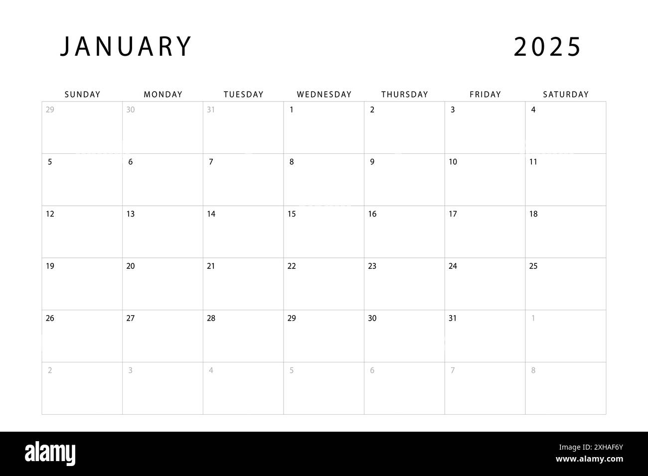Blank Calendar For 2025 Word