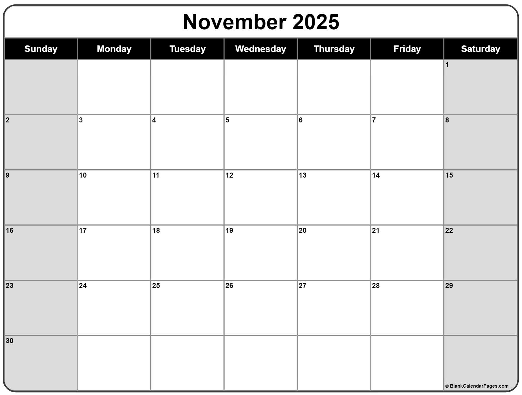 November 2025 Calendar Free Printable Calendars November 2025 Calendar Free Printable Calendars