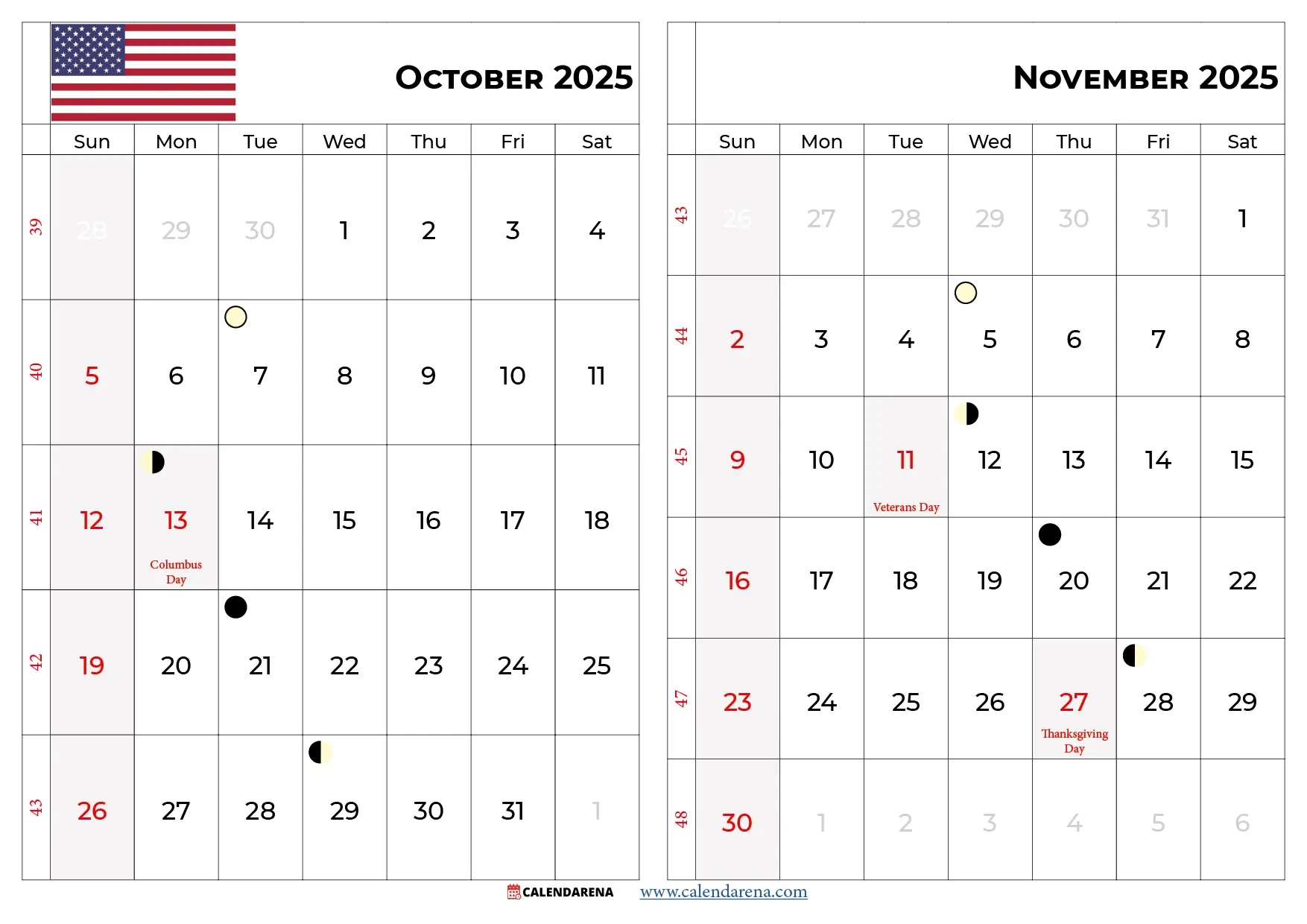November 2025 Calendar Free Printable Online