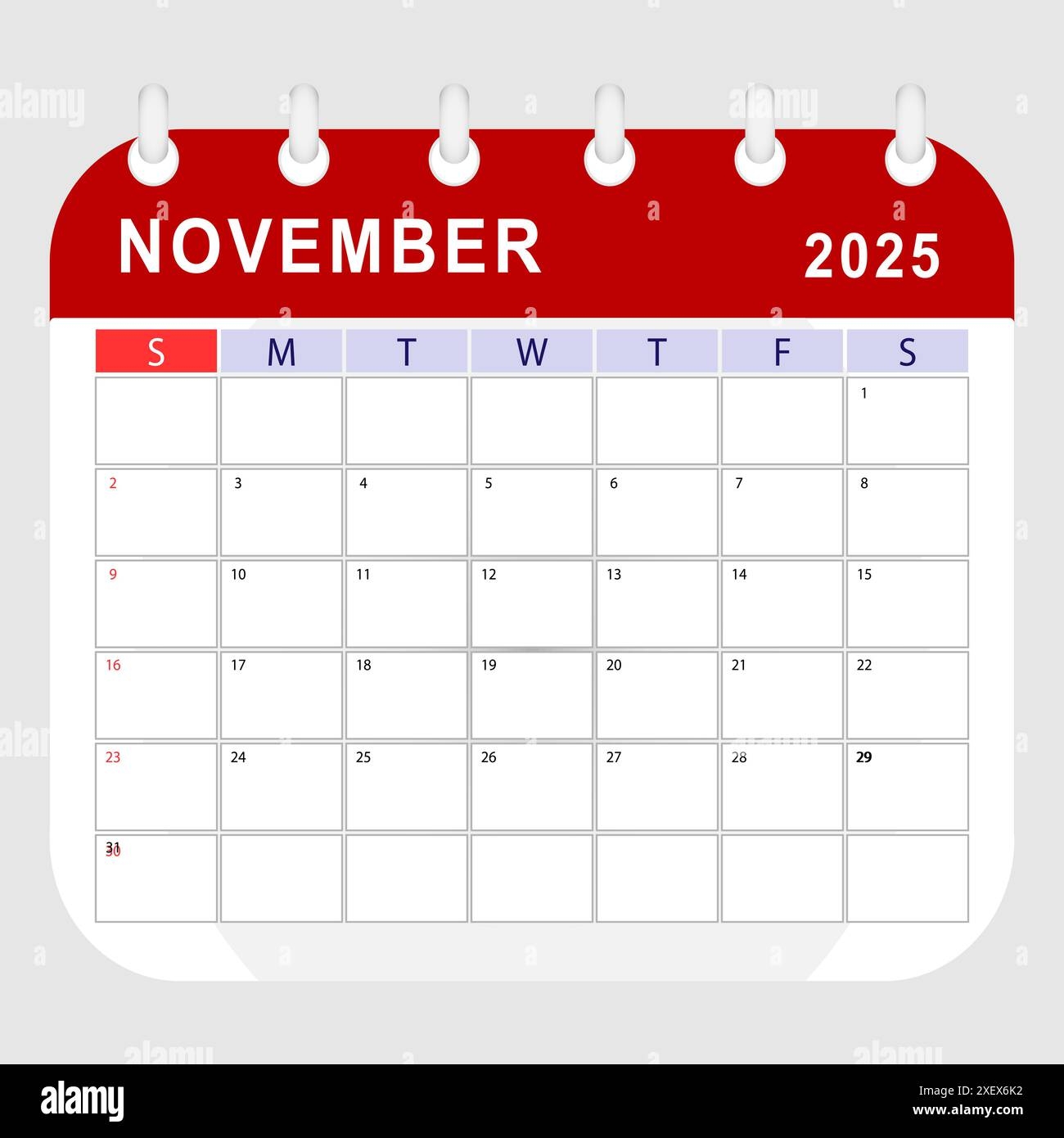 Blank Calendar November & December 2025