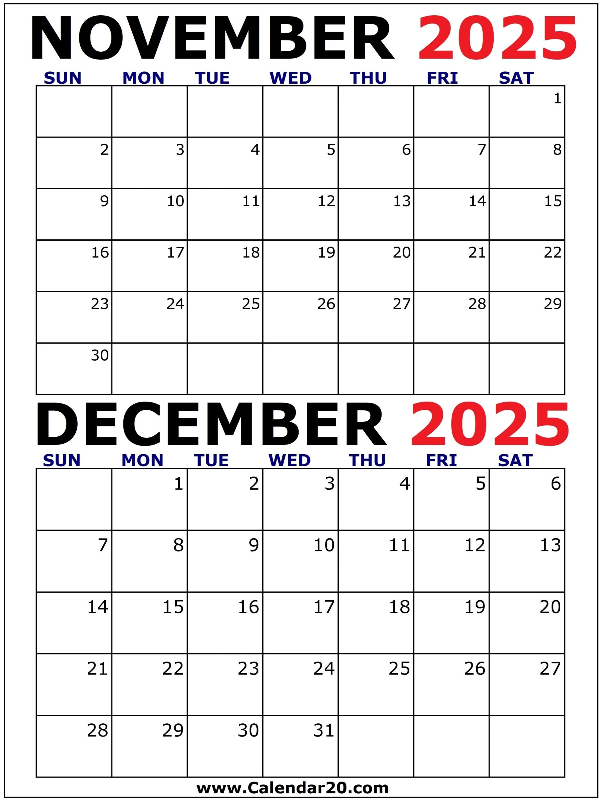 November 2025 Calendar Printable Word Searches